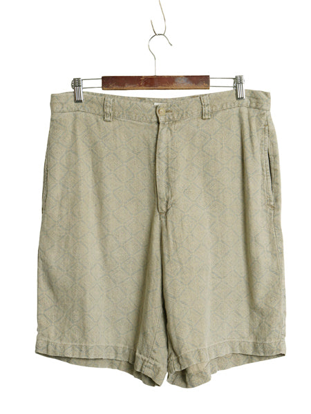 00s オールド ギャップ 総柄 ショートパンツ メンズ 34 高級 100% リネン ショーツ 短パン ノータック ハーフパンツ ゆったり マルチカラー
