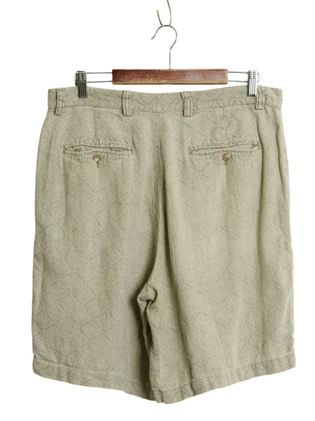 00s オールド ギャップ 総柄 ショートパンツ メンズ 34 高級 100% リネン ショーツ 短パン ノータック ハーフパンツ ゆったり マルチカラー