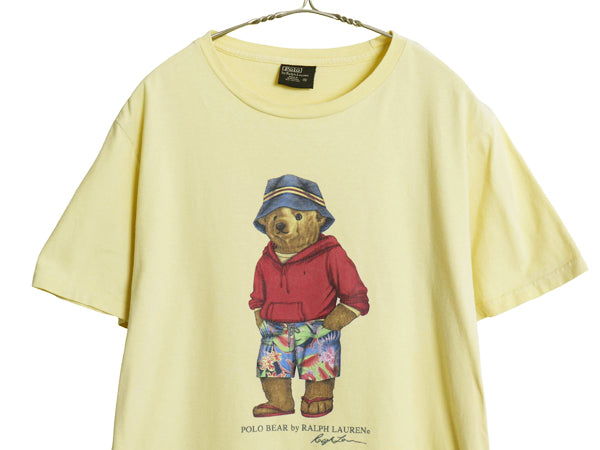 90s ポロベア ポロ ラルフローレン プリント 半袖 Tシャツ メンズ レディース Ｍ / オールド キャラクター コットン カットソー イラスト
