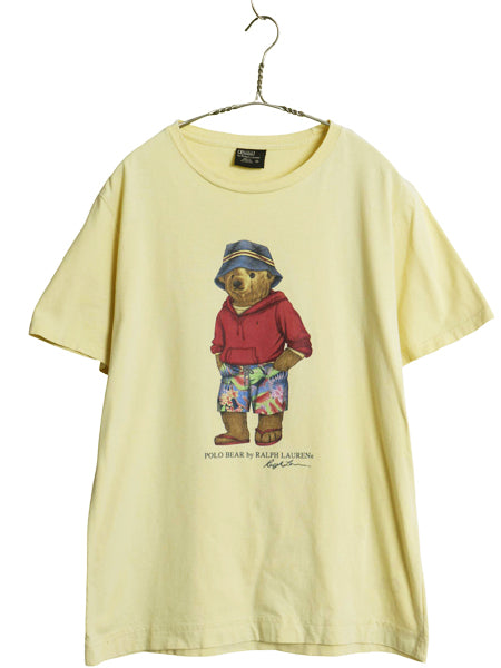 90s ポロベア ポロ ラルフローレン プリント 半袖 Tシャツ メンズ レディース Ｍ / オールド キャラクター コットン カットソー イラスト