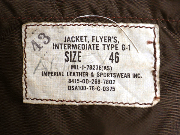 70s ★ 米軍実物 USN G-1 フライト ジャケット 46 メンズ XL 程 76年製 ヴィンテージ NAVY 軍物 革ジャン ミリタリー ボンバー 本革 レザー