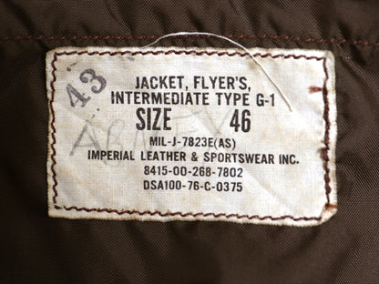 70s ★ 米軍実物 USN G-1 フライト ジャケット 46 メンズ XL 程 76年製 ヴィンテージ NAVY 軍物 革ジャン ミリタリー ボンバー 本革 レザー