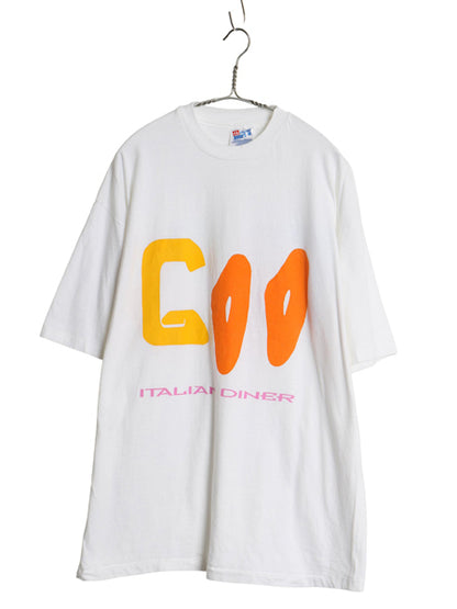 デッドストック 90s USA製 企業 両面 イラスト プリント Tシャツ メンズ XL / オールド アート シングルステッチ 大きいサイズ 当時物 白 
