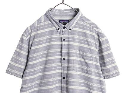 パタゴニア ブラフサイド シャツ メンズ XL 古着 16年製 半袖シャツ ボーダー オーガニック コットン ボタンダウン ゆったり 大きいサイズ