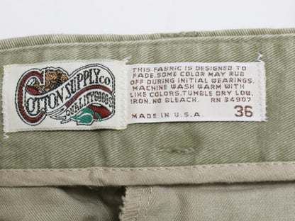 デッドストック 90s USA製 COTTON SUPPLY ショートパンツ メンズ 36 オールド ショーツ 短パン ハーフパンツ ツータック コットン ツイル 