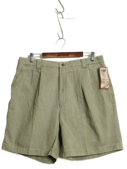 デッドストック 90s USA製 COTTON SUPPLY ショートパンツ メンズ 36 オールド ショーツ 短パン ハーフパンツ ツータック コットン ツイル 