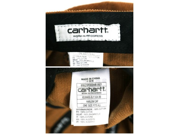 カーハート WIP 細畝 コーデュロイ ベースボール キャップ メンズ レディース フリーサイズ 帽子 ワンポイント トラッカー ハット ブラウン