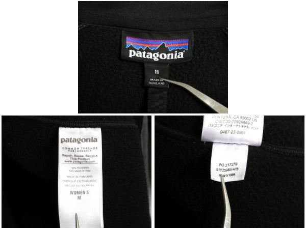 パタゴニア テック フリース フーディ レディース М / 古着 15年製 アウトドア フルジップ ジャージ パーカー ストレッチ ジャケット  黒