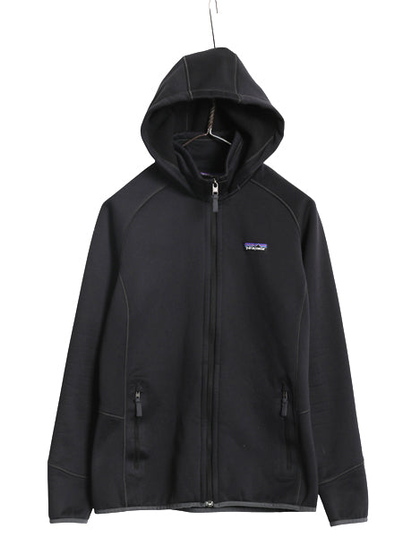 パタゴニア テック フリース フーディ レディース М / 古着 15年製 アウトドア フルジップ ジャージ パーカー ストレッチ ジャケット  黒