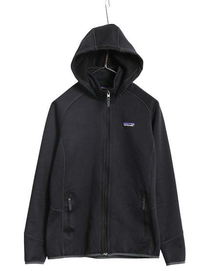 パタゴニア テック フリース フーディ レディース М / 古着 15年製 アウトドア フルジップ ジャージ パーカー ストレッチ ジャケット  黒
