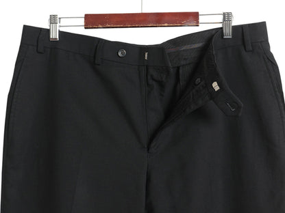 ローレン ラルフローレン サマー ウール スラックス パンツ メンズ 36 30 古着 ポロ ノータック ストレート ビジネス シワになりにくい 黒