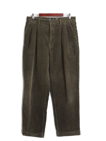 00s オールド ギャップ 太畝 コーデュロイ パンツ メンズ 34 30 / ストレート ツータック コットン スラックス ボトムス 裾ダブル ゆったり