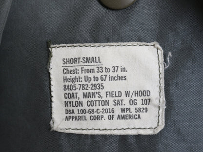 60s グレーライナー ★ 米軍実物 US ARMY M-65 フィールド ジャケット SMALL SHORT / ヴィンテージ 68年製 軍物 ミリタリー 2nd M65 アルミ