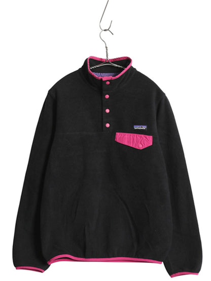 パタゴニア ライトウェイト シンチラ スナップT レディース S / 14年製 フリース プルオーバー ジャケット ブルゾン アウトドア ブラック