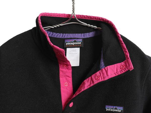 パタゴニア ライトウェイト シンチラ スナップT レディース S / 14年製 フリース プルオーバー ジャケット ブルゾン アウトドア ブラック