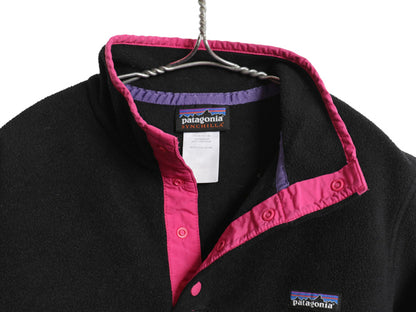 パタゴニア ライトウェイト シンチラ スナップT レディース S / 14年製 フリース プルオーバー ジャケット ブルゾン アウトドア ブラック
