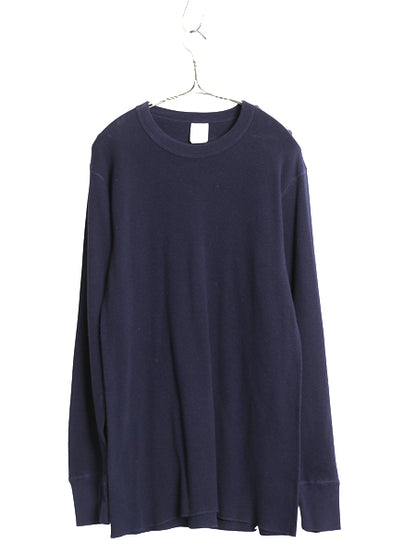 90s USA製 セントジョンズベイ 長袖 サーマル Tシャツ メンズ XL 古着 オールド ロンT ワッフル 無地 カットソー インナー 大きいサイズ 紺