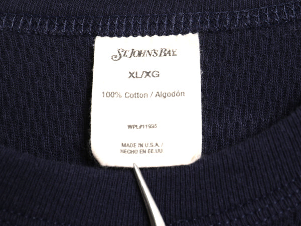 90s USA製 セントジョンズベイ 長袖 サーマル Tシャツ メンズ XL 古着 オールド ロンT ワッフル 無地 カットソー インナー 大きいサイズ 紺