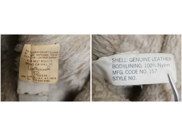 70s 80s USA製 EXCELLED G-1 タイプ 本革 レザー フライト ジャケット メンズ M 程 ヴィンテージ A-2 革ジャン ボンバー ボア ライナー付き