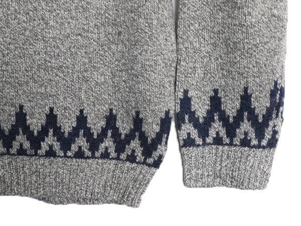エルエルビーン ヘンリーネック ニット セーター メンズ XL ラム ウール フェアアイル ノルディック 総柄 求心柄 バーズアイ 大きいサイズ