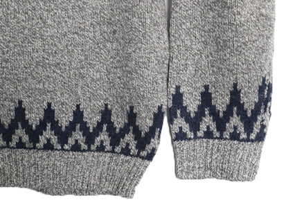 エルエルビーン ヘンリーネック ニット セーター メンズ XL ラム ウール フェアアイル ノルディック 総柄 求心柄 バーズアイ 大きいサイズ