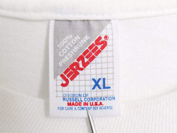 90s USA製 ジャズ アート イラスト プリント Tシャツ メンズ XL / オールド 音物 グラフィック ヘビーウェイト コットン 大きいサイズ 白