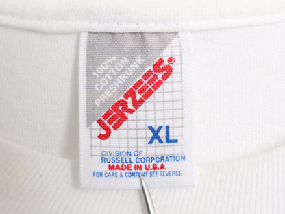 90s USA製 ジャズ アート イラスト プリント Tシャツ メンズ XL / オールド 音物 グラフィック ヘビーウェイト コットン 大きいサイズ 白