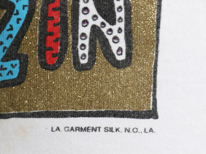 90s USA製 ジャズ アート イラスト プリント Tシャツ メンズ XL / オールド 音物 グラフィック ヘビーウェイト コットン 大きいサイズ 白