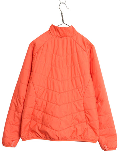 ノースフェイス 中綿 ナイロン ジャケット レディース L / アウトドア ジャンパー ブルゾン フルジップ ハイネック ワンポイント オレンジ