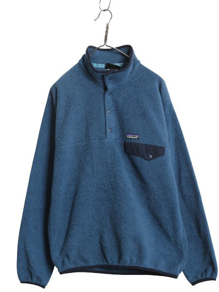 パタゴニア ライトウェイト シンチラ スナップT メンズ M 古着 15年製 アウトドア フリース プルオーバー ジャケット ブルゾン ハイネック