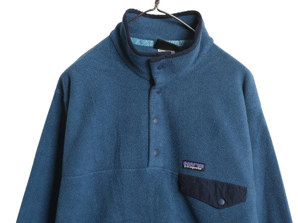 パタゴニア ライトウェイト シンチラ スナップT メンズ M 古着 15年製 アウトドア フリース プルオーバー ジャケット ブルゾン ハイネック