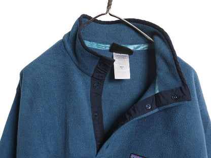 パタゴニア ライトウェイト シンチラ スナップT メンズ M 古着 15年製 アウトドア フリース プルオーバー ジャケット ブルゾン ハイネック