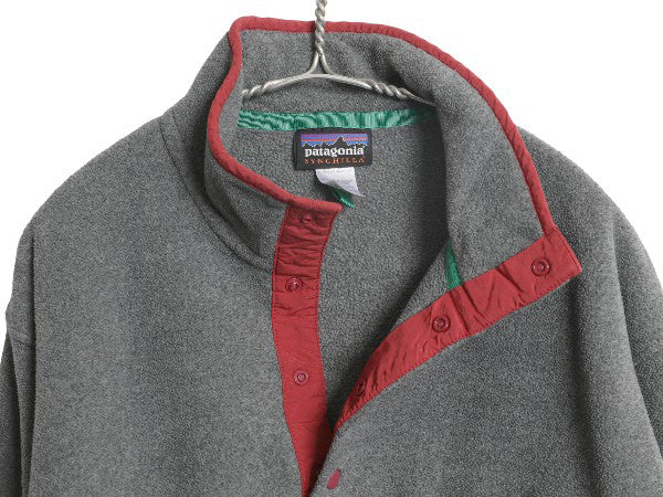 パタゴニア ライトウェイト シンチラ スナップT メンズ M 古着 14年製 アウトドア フリース プルオーバー ジャケット ブルゾン ハイネック