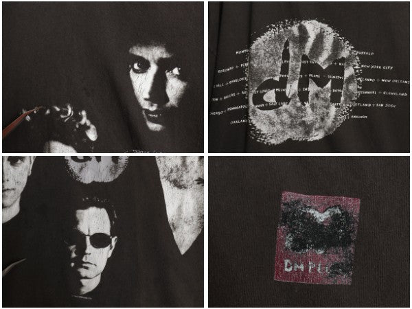 90s USA製 ★ デペッシュモード ツアー プリント Tシャツ メンズ XL 程/ オールド 当時物 オフィシャル バンド ロック シングルステッチ 黒