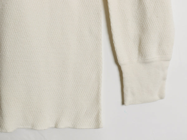 70s 80s 長袖 サーマル Tシャツ メンズ M / ヴィンテージ クルーネック アンダーシャツ インナー ロンT ワッフル 100% コットン ナチュラル
