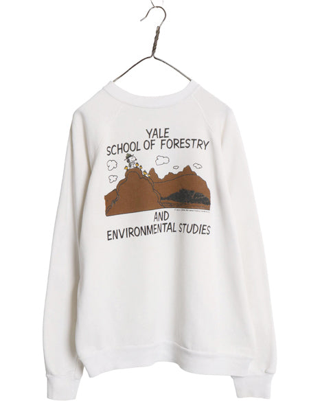80s USA製 スヌーピー イエール カレッジ プリント スウェット メンズ レディース 小さめ XL / ヴィンテージ トレーナー キャラクター YALE