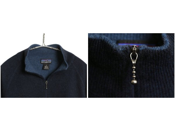 00s ★ パタゴニア カシミヤ 1/4ジップ プルオーバー メンズ S 00年製 オールド ニット セーター ハイネック ハーフジップ ボールチェーン