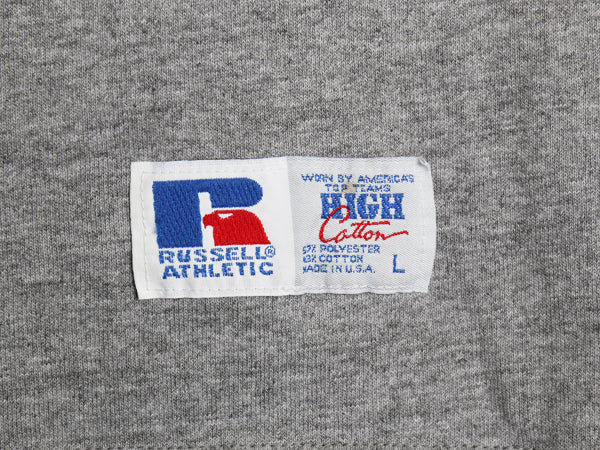 90s USA製 ラッセル ポケット付き 無地 半袖 Tシャツ メンズ L / オールド ポケT ワンポイント ソリッド カットソー トップス シンプル 灰