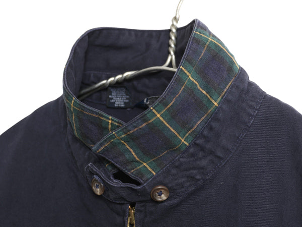 90s USA製 ポロ ラルフローレン スイングトップ ジャケット メンズ XL / 古着 オールド コットン ブルゾン ワンポイント 大きいサイズ 紺