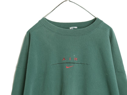 90s ナイキ エアー センター スモール スウッシュ 刺繍 スウェット メンズ XXL / オールド トレーナー 裏起毛 ヘビーウェイト 大きいサイズ