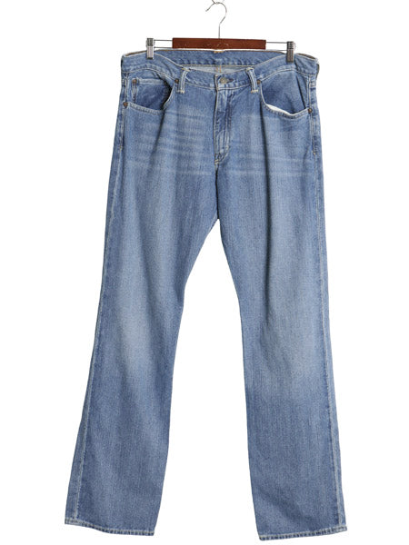 ポロ ラルフローレン デニム パンツ メンズ 34 34 ヴィンテージ加工 ジーンズ ジーパン ワイド ストレート 革パッチ 5ポケット ヒゲ アタリ
