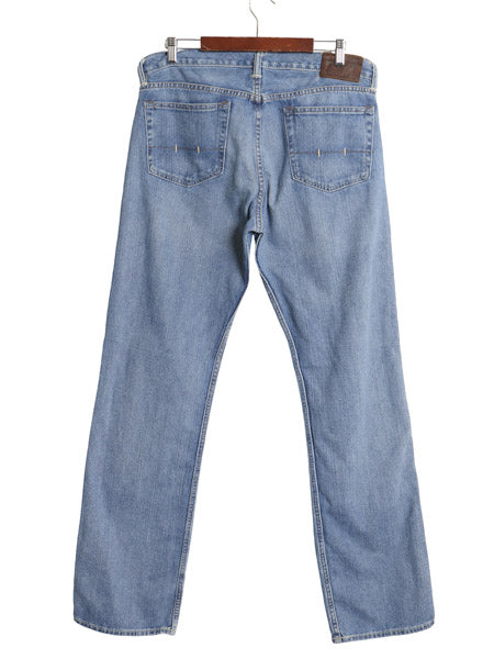 ポロ ラルフローレン デニム パンツ メンズ 34 34 ヴィンテージ加工 ジーンズ ジーパン ワイド ストレート 革パッチ 5ポケット ヒゲ アタリ