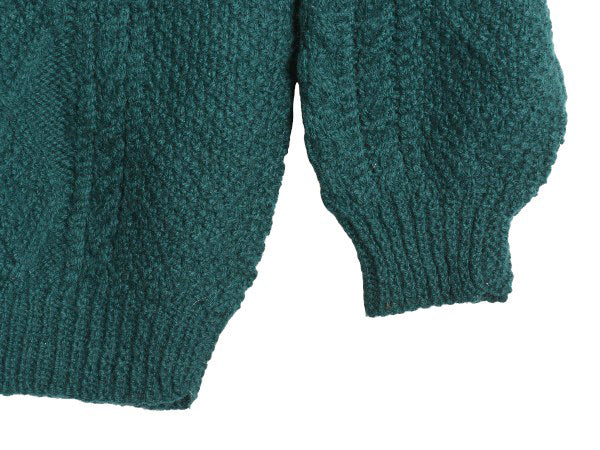 アイランド製 Rita Condron フィッシャーマン ウール ニット セーター メンズ レディース M ハンドメイド アラン ケーブル ローゲージ 無地