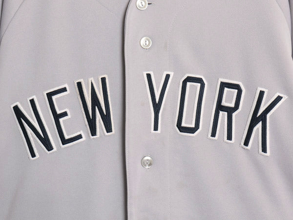 ヤンキース ベースボール シャツ メンズ XXXL 程/ MLB オフィシャル マジェスティック 大リーグ ユニフォーム 重ね着 前開き 大きいサイズ