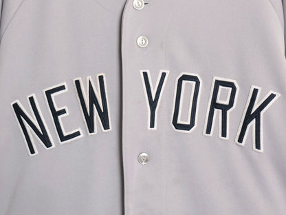 ヤンキース ベースボール シャツ メンズ XXXL 程/ MLB オフィシャル マジェスティック 大リーグ ユニフォーム 重ね着 前開き 大きいサイズ