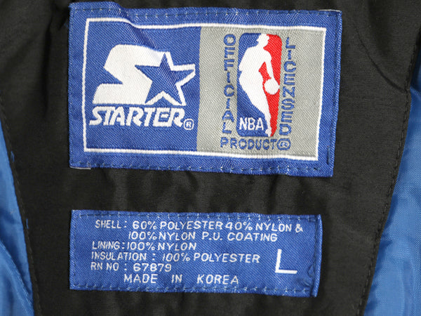 90s ニックス 中綿 ナイロン パーカー ジャケット メンズ L オールド NBA オフィシャル スターター スタジャン バスケ ブルゾン フルジップ