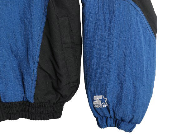 90s ニックス 中綿 ナイロン パーカー ジャケット メンズ L オールド NBA オフィシャル スターター スタジャン バスケ ブルゾン フルジップ