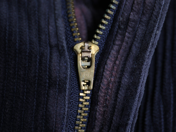 90s エディーバウアー 太畝 コーデュロイ パンツ メンズ 35 32 / 古着 オールド ツータック ストレート スラックス 裾ダブル 無地 ネイビー