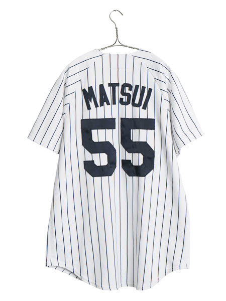 USA製 ヤンキース 松井秀喜 ベースボール シャツ メンズ M / MLB オフィシャル マジェスティック 大リーグ ユニフォーム 半袖シャツ 重ね着