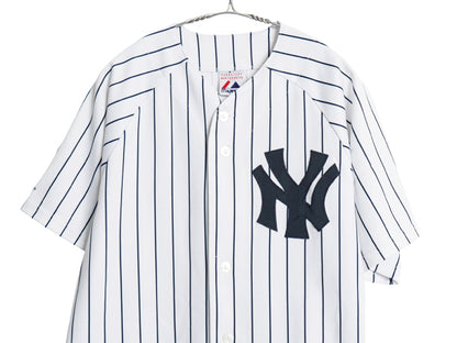 USA製 ヤンキース 松井秀喜 ベースボール シャツ メンズ M / MLB オフィシャル マジェスティック 大リーグ ユニフォーム 半袖シャツ 重ね着